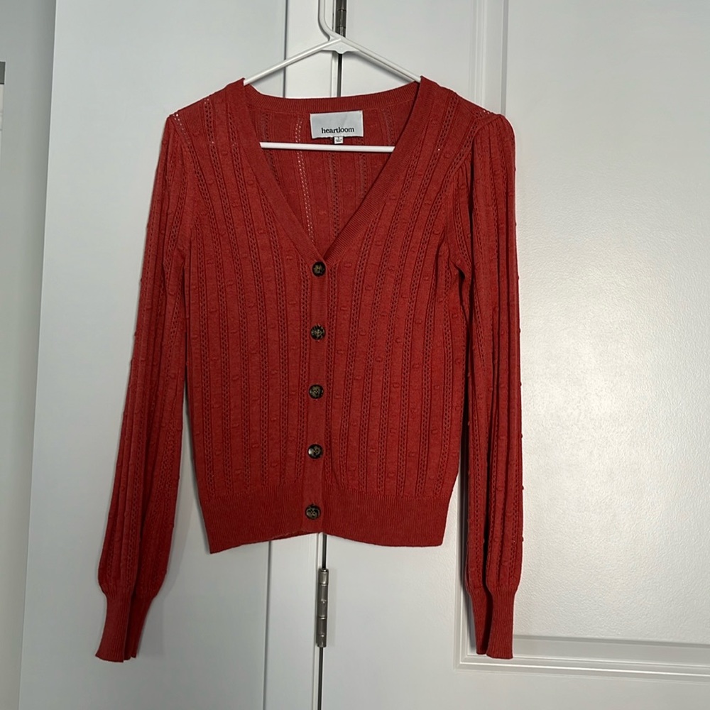Orange button up cardigan